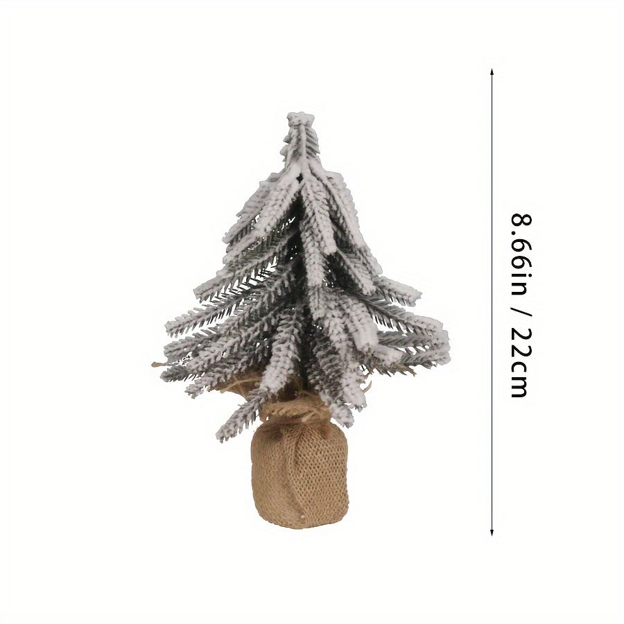 3 Pcs Snow Tabletop Christmas Trees, Snow Flocked Mini Tabletop Pine Trees with Wooden Base,Artificial Desk Christmas Trees for Xmas Holiday Home Party Table โ image 5