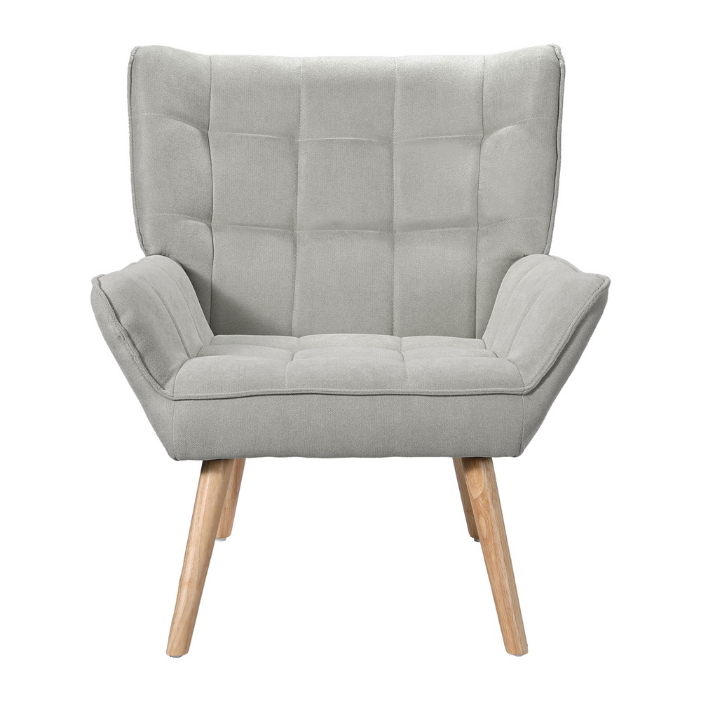 Artiss Armchair Lounge Chair Accent Chairs Sofa Linen Fabric Cushion Seat Grey โ image 3