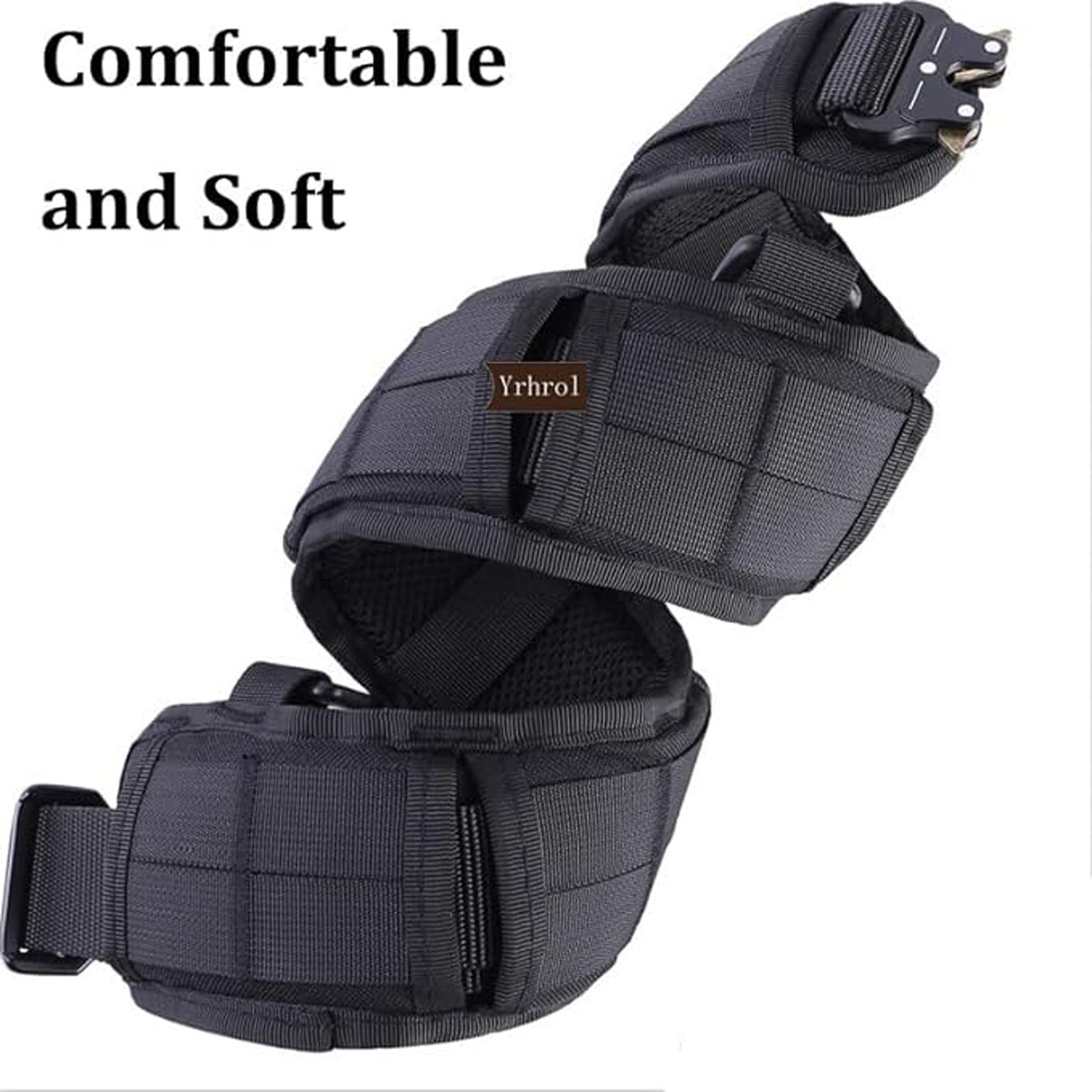 Black Adjustable Tactical Battle Belt Set - Padded MOLLE Outer & Nylon Inner Belt — image 6