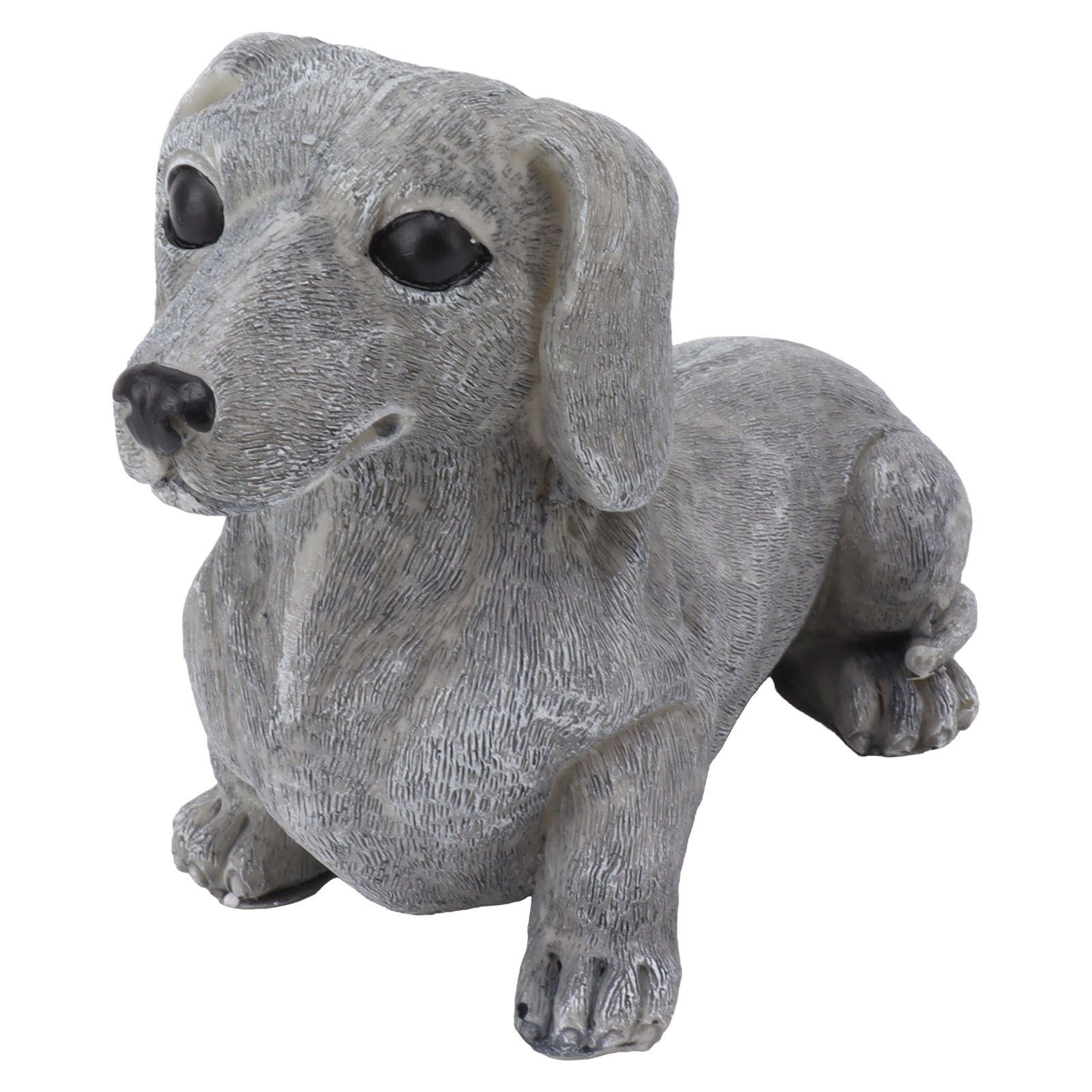 Dog Garden Statues DIY Lifelike Prevent Cracking Resin Dog Statues Home Decor for Courtyard Lawn Dachshund — image 2
