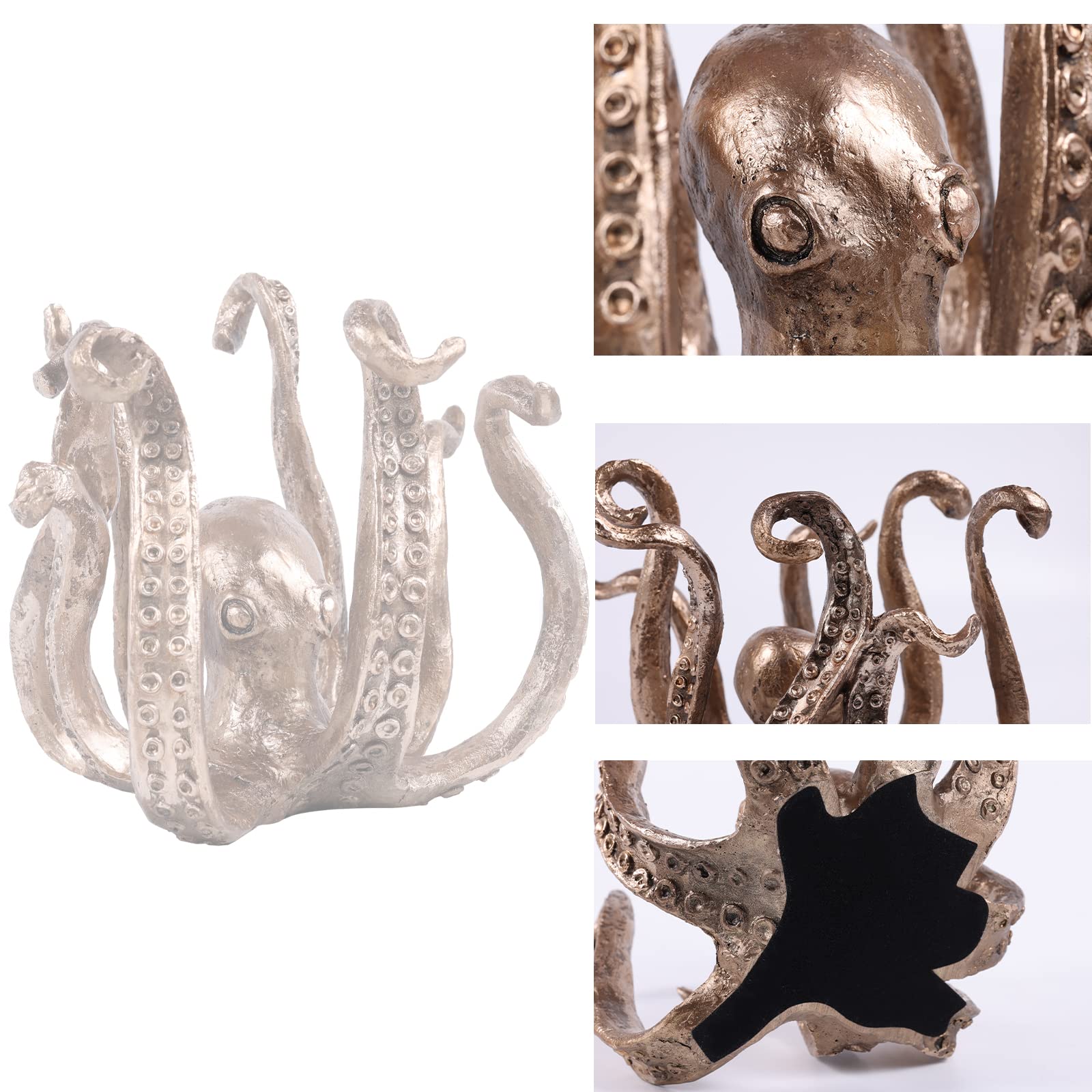 Multi-Functional Octopus Sculpture – Decorative Resin Cup Holder & Jewelry Organizer, Unique Home Accent for Living Room, Office, or Desk (Bronze) — image 6
