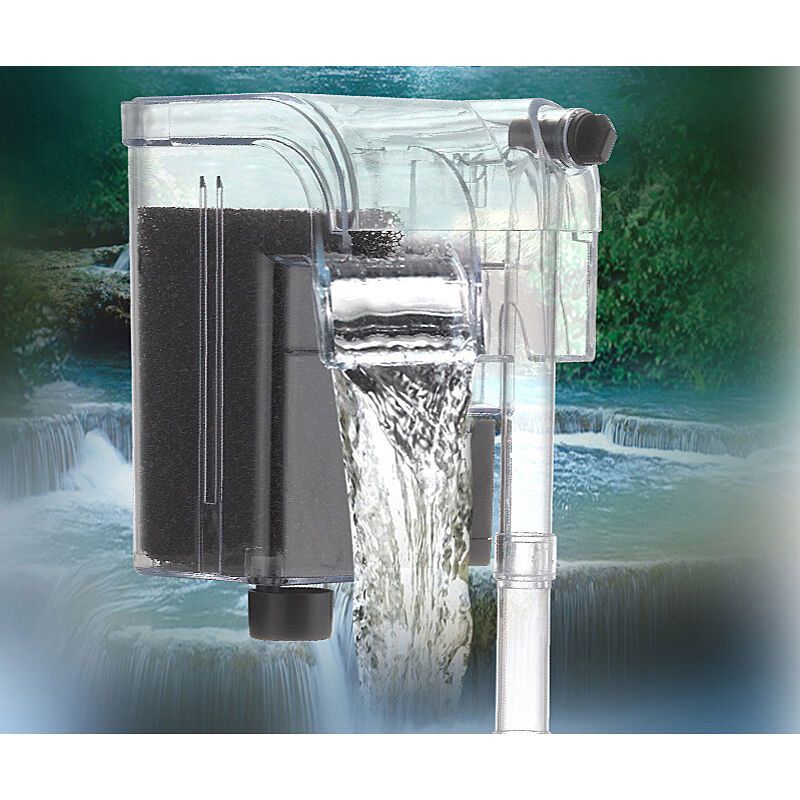 Ultra-slim hang-on aquarium filter, suitable for tanks up to 20 liters; features three-stage adjustable filtration, a flow rate of 250 L/h, and 3W power โ image 4