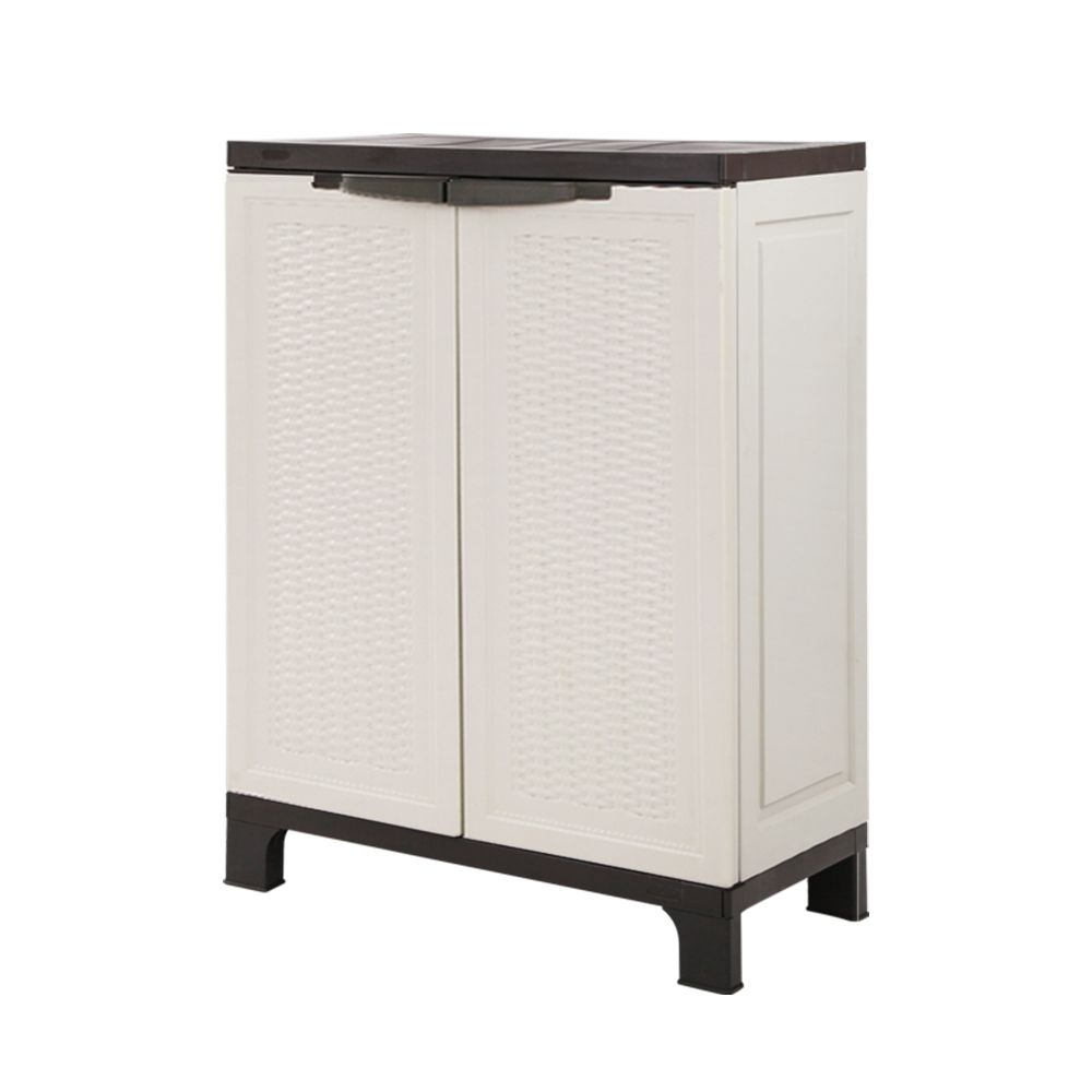 Gardeon Outdoor Storage Cabinet Box 92cm Lockable Cupboard Sheds Adjustable Rattan Beige — image 3