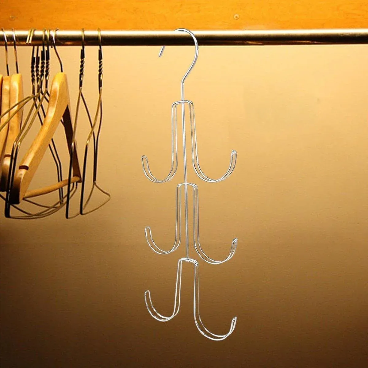 2X Purse Hanger Organizer for Closet Purses 6Storage Capacity Hook Wardrobe Rack — image 4