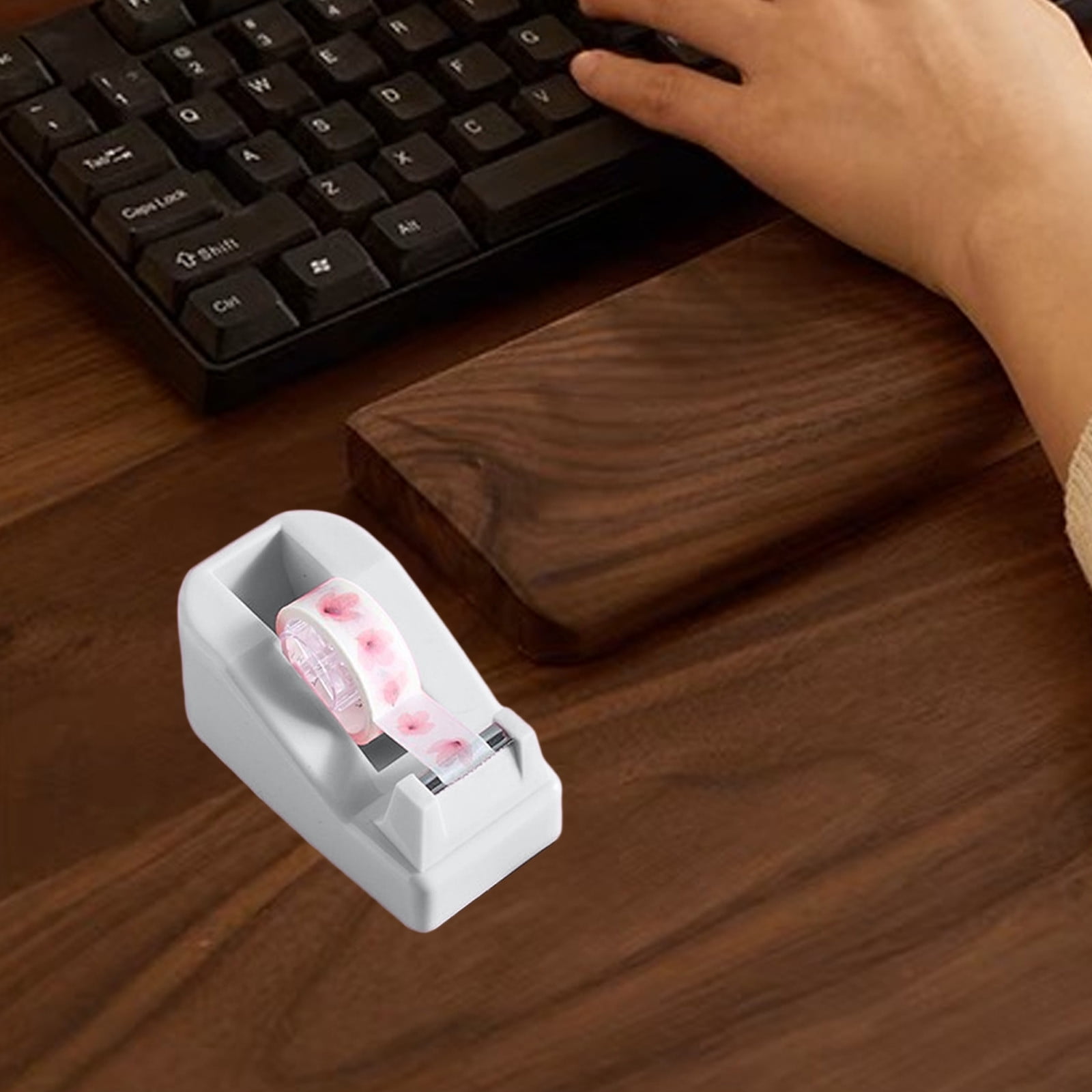 Desktop Tape Dispenser Adhesive Roll Holder Desk Accessories Home Office Tape Dispensers, Weighted Non-Skid Base White โ image 6