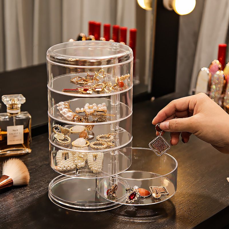 5-Layers Rotatable Jewelry Storage Organizer Box for Earrings Hair Accessories & Beauty Supplies Earrings Necklaces Bracelets โ image 3