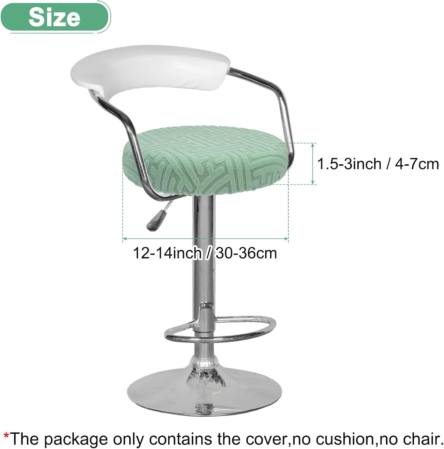 Elastic Chair Cover Round 30-36cm Mint Green Washable Stretchable Stool Cover — image 3