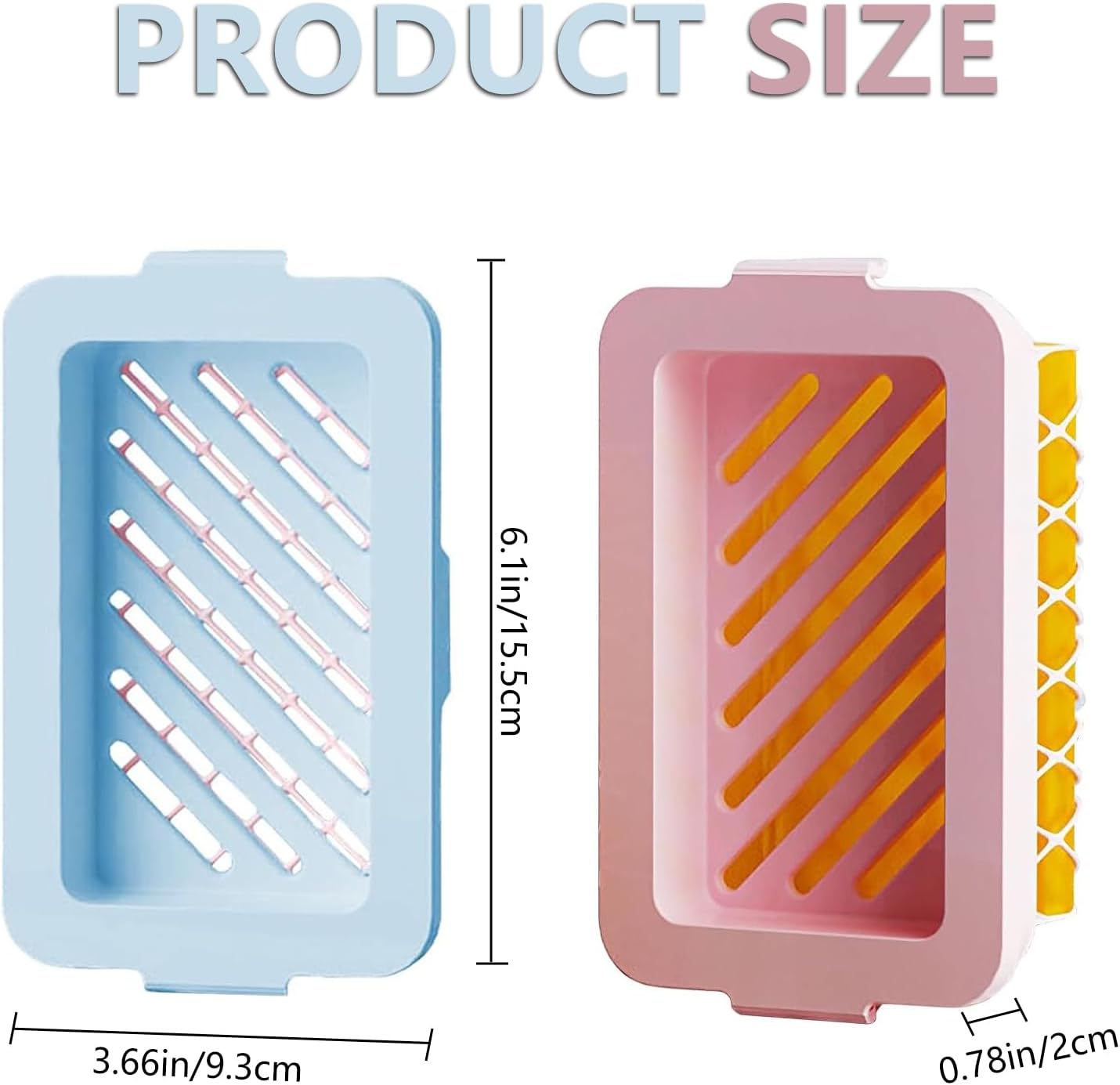 2 Pack Soap Holder Bar Soap Dish with Drain, Non-Slip Soap Box with Fixed Soap Net for Bathroom Gym (Pink, Blue) โ image 2