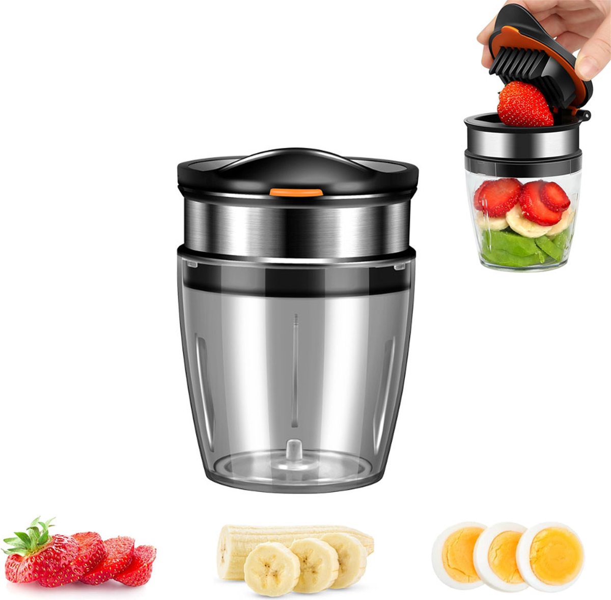 Fruit Slicer - Vegetable Slicer - Fruit Divider - Strawberry Slicer - Banana Slicer - Date Slicer - Egg Slicer - BPA-Free - Kitchen Slicer - Fruit Cutter