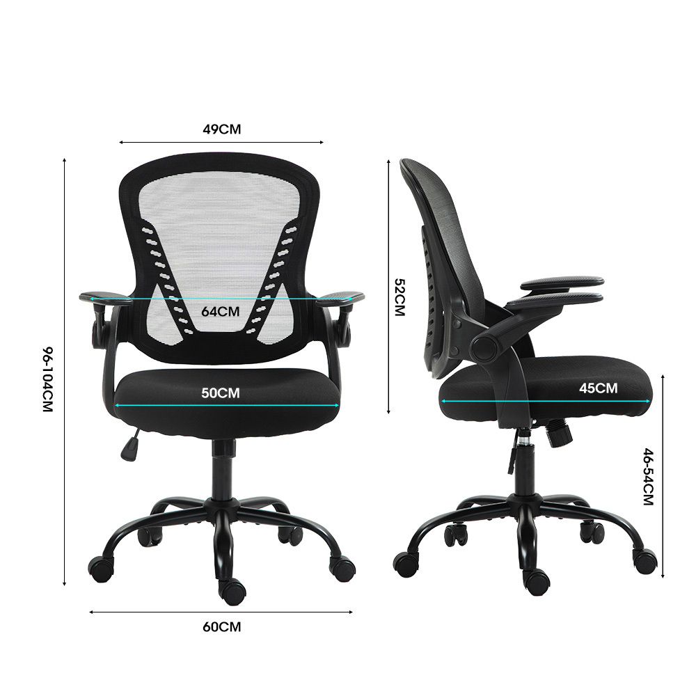FORTIA Ergonomic Office Desk Chair, Coolmesh Fabric, Adjustable Recline, Black Mesh/Black Frame โ image 2