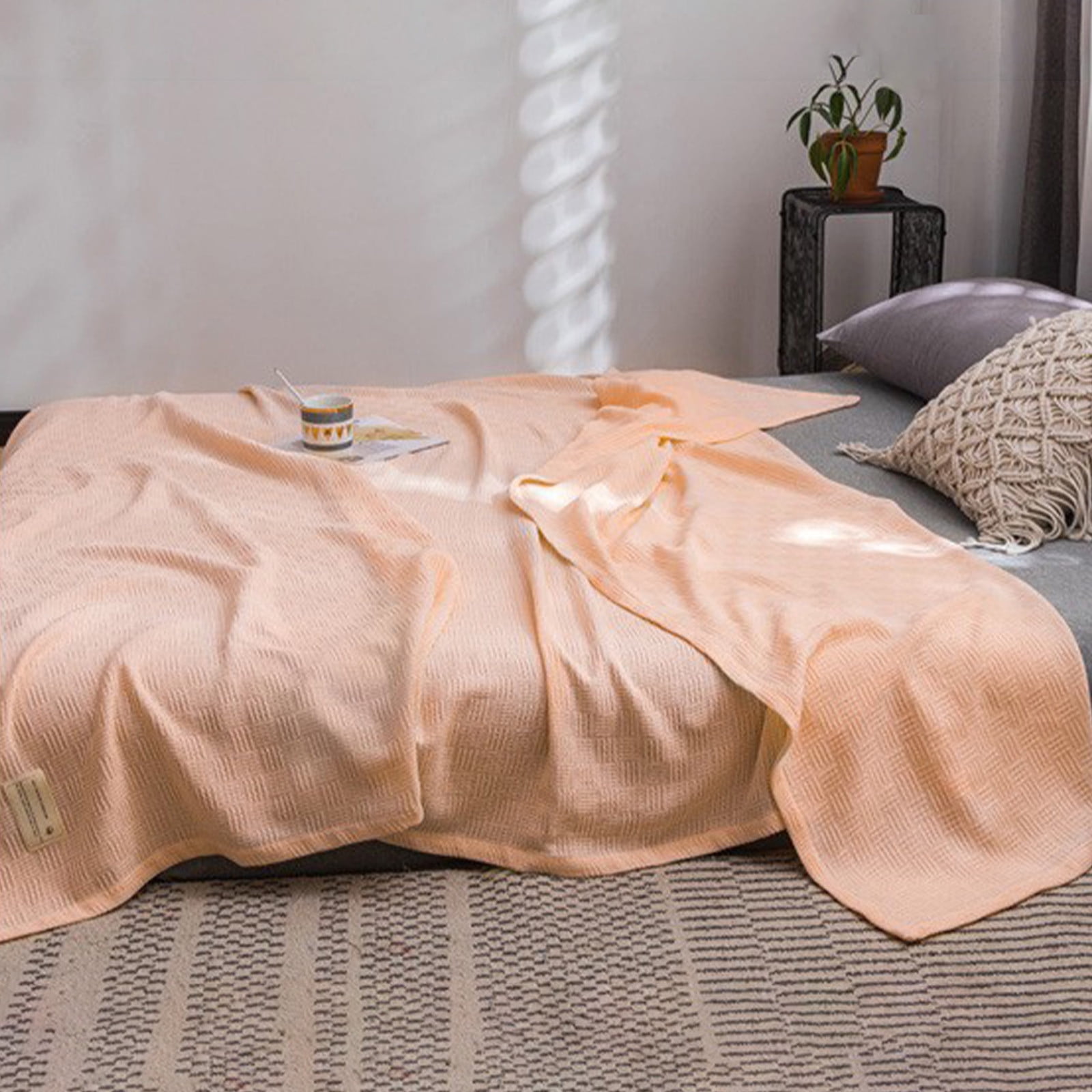 59x39" 100% Cottons Blanket, Soft and Breathable Bed Blanket, Multi-functional Bed Blanket for All Season, Machines Washable Bed Couch for Home Living Room — image 5