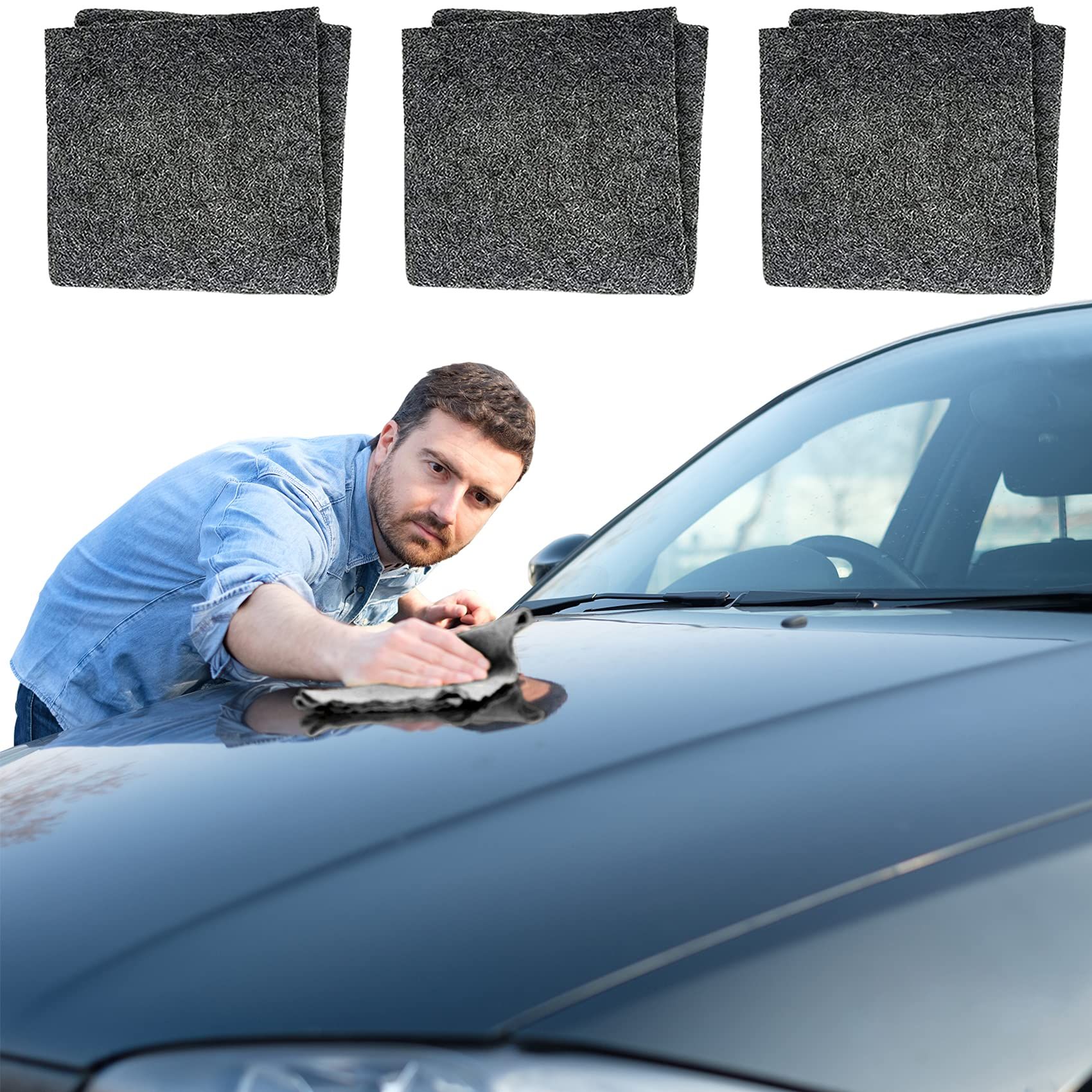 3PCS Nano Sparkle Cloth for Car Scratches, Advanced Nano Car Scratch Remover Easily Repair Scratches, Swirls, Paint Residues