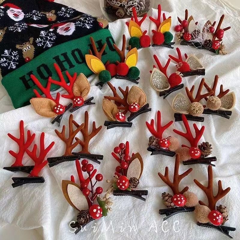 Pair Of Brown Antler Hair Clips, Festival Hair Accessory Suitable For Christmas & Halloween Dress Up ā image 2