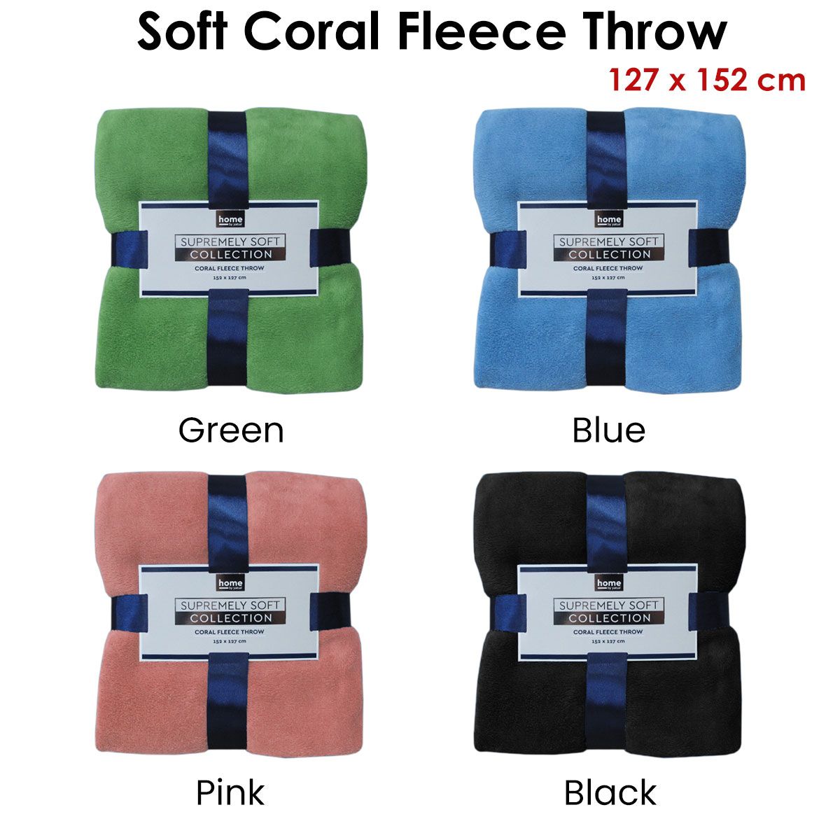 Soft Coral Fleece Throw Rug 127 x 152 cm Blue — image 2