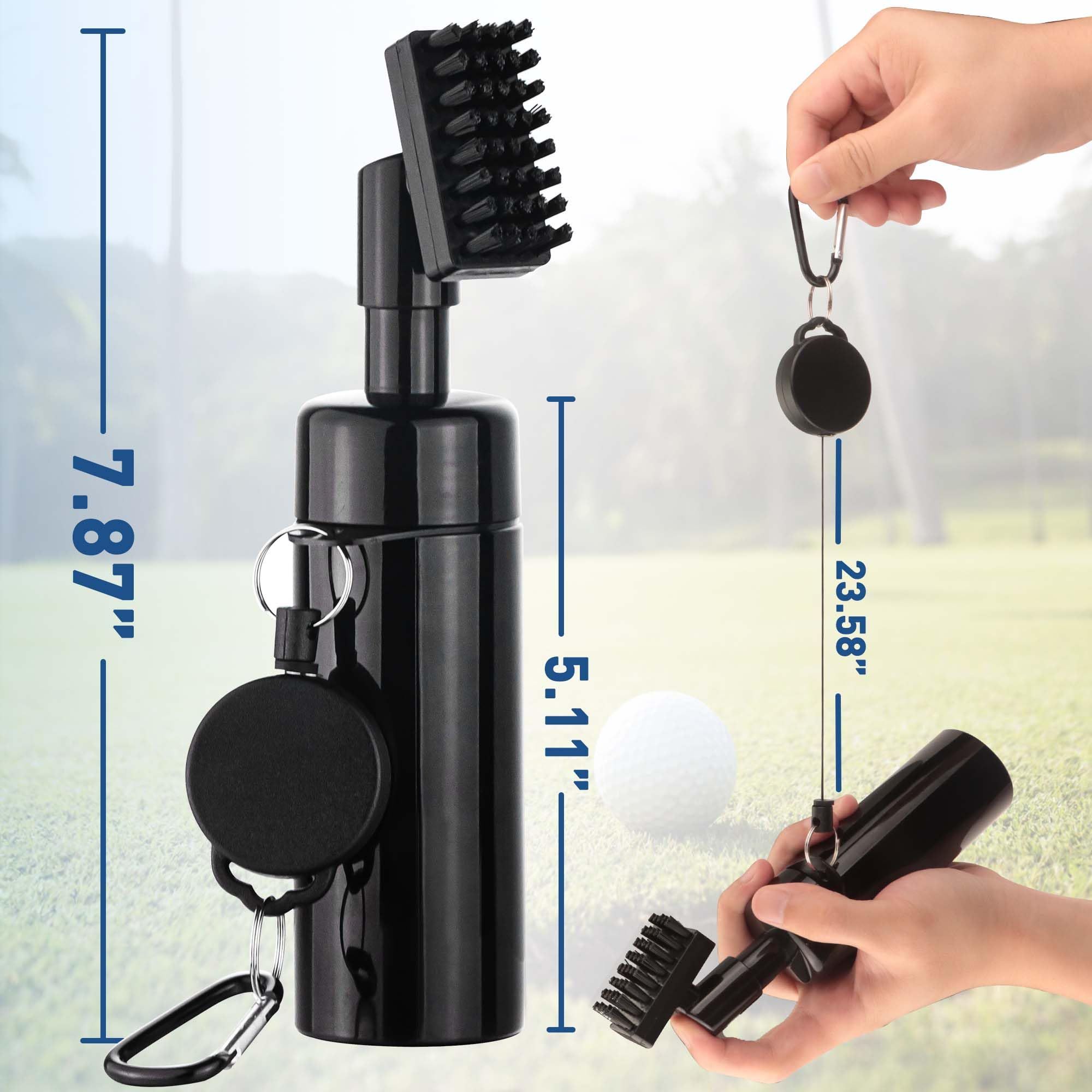 Cleaner Brush, Golf Water Brush with Spray Bottle Holds 5 Ounces of Water, Golf Club Cleaning Kit - with Cover & Retractable — image 2