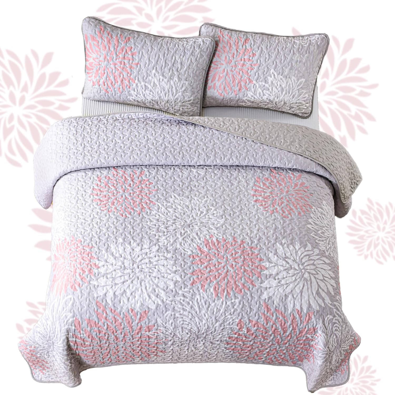 Mosaic Quilted coverlet and pillowcovers set: Unique Patchwork Design - Queen size โ image 6