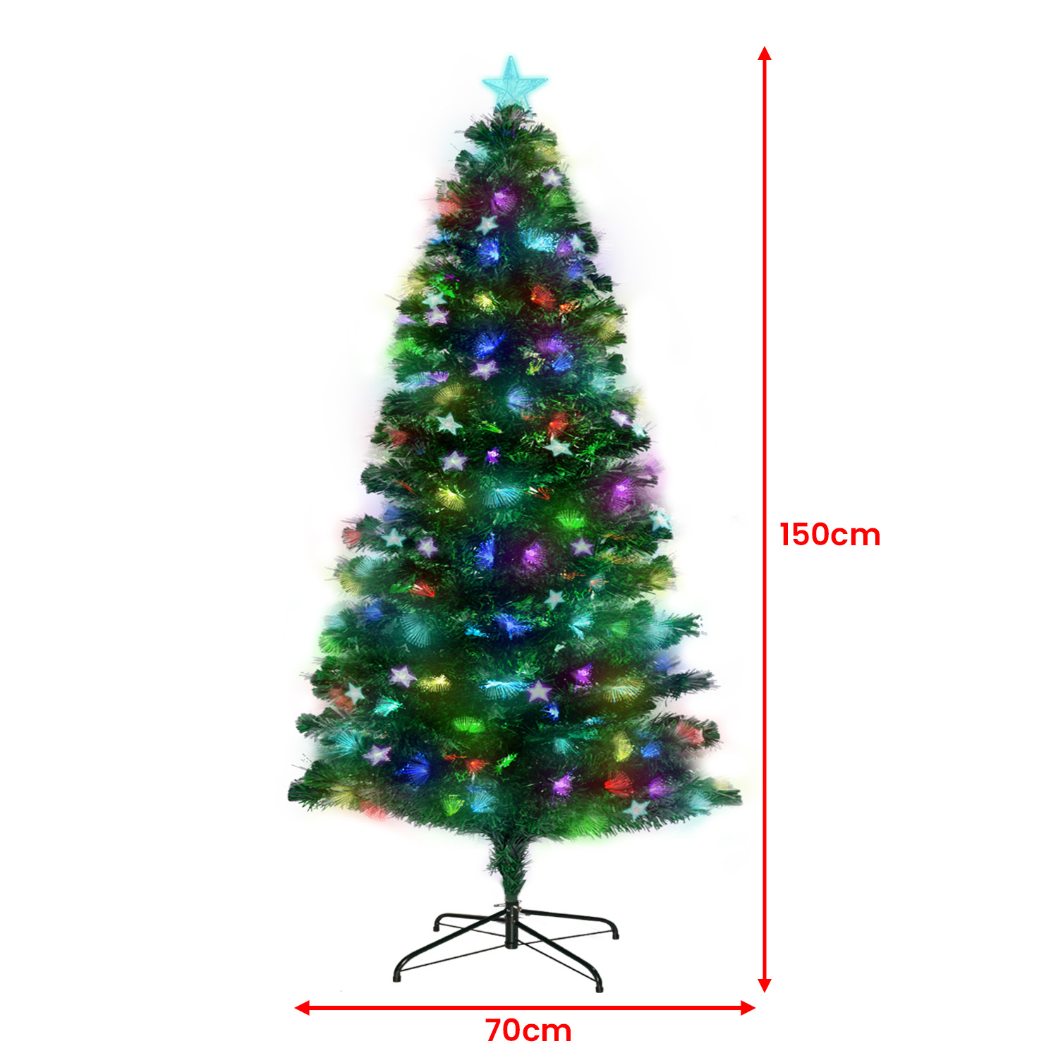 Christabelle 1.5m Enchanted Pre Lit Fibre Optic Christmas Tree Stars Xmas Decor — image 4