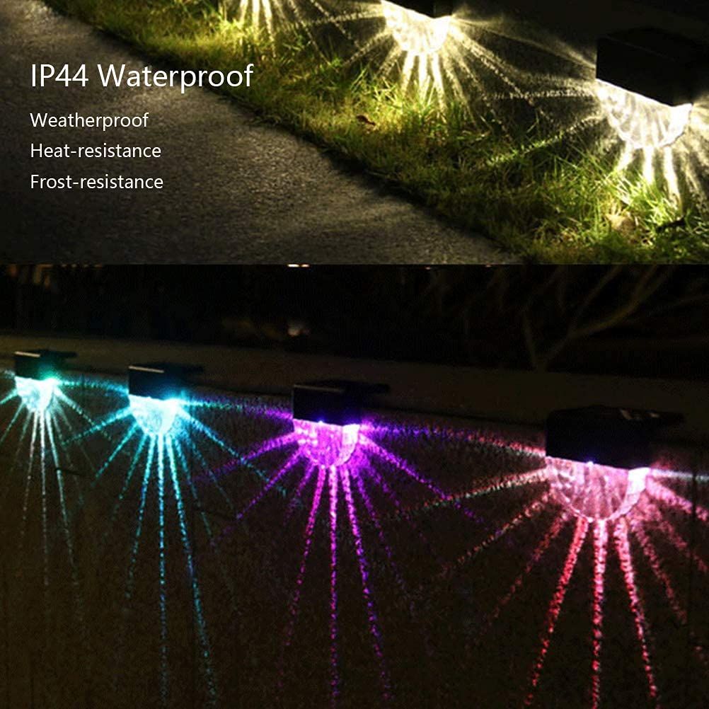 2 PCS Solar Deck Lights,Solar Fence Lights Outdoor Waterproof Led,Outside Solar Step Lights for Backyard, /Color — image 3