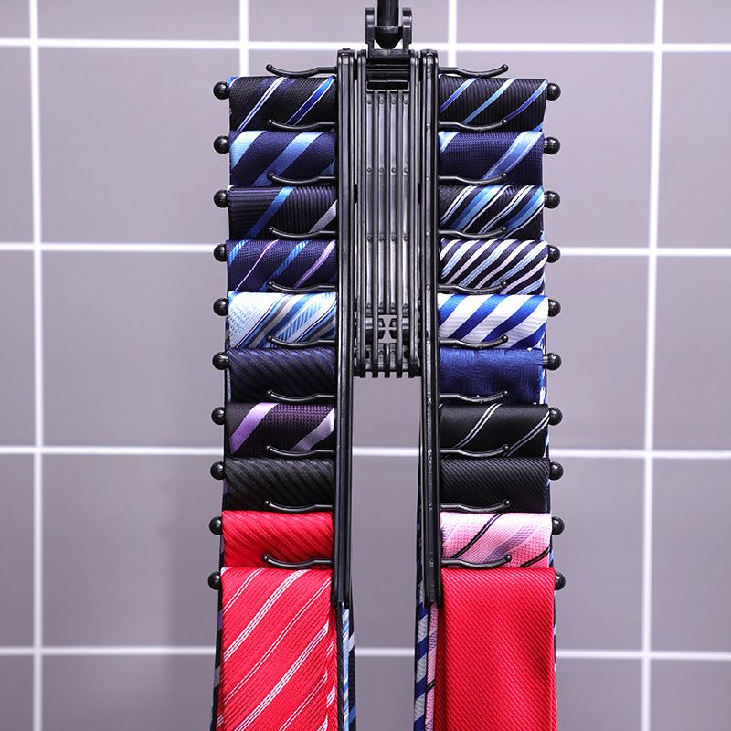 Adlustable Tie Rack Retro Tie Belt Storage Hanger Organizer for Men Closet Space Saving Rack for Necktie Belts Scarves Organize — image 5