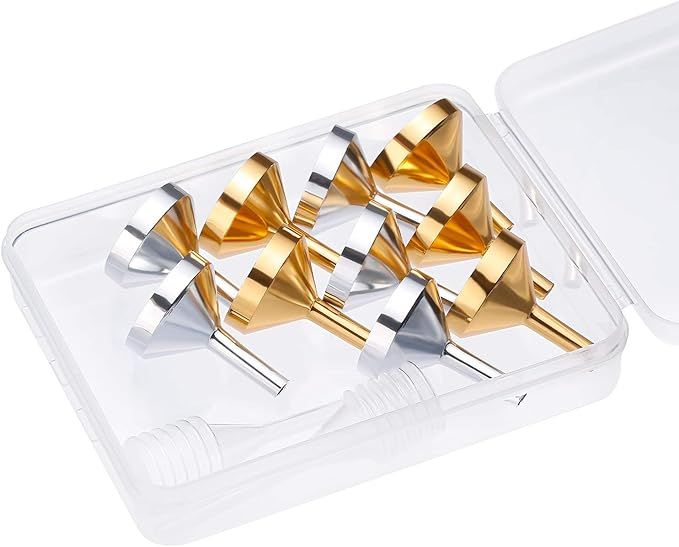 10 Pack Small Metal Funnels with 2 Pack Mini Pipette for Filling Small Mini Bottles or Containers, Atomizers, Perfume, Liquid (Silver and Gold) โ image 5