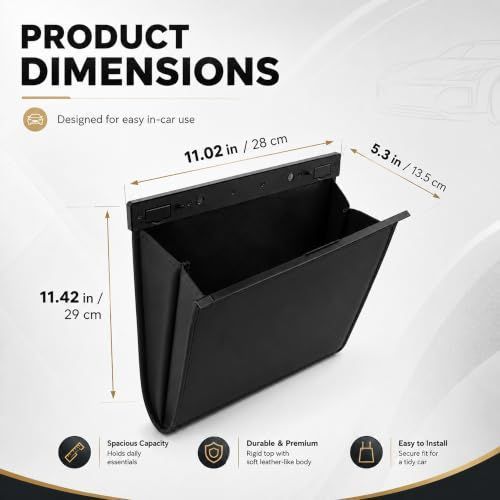 1Pack Car Trash Can Leak-Proof, 4 Pack Black Large Capacity Auto Trash Bin | With Magnetic Opening, Multi-Purpose Open-Top Car Organizer for Backseat, Console — image 2