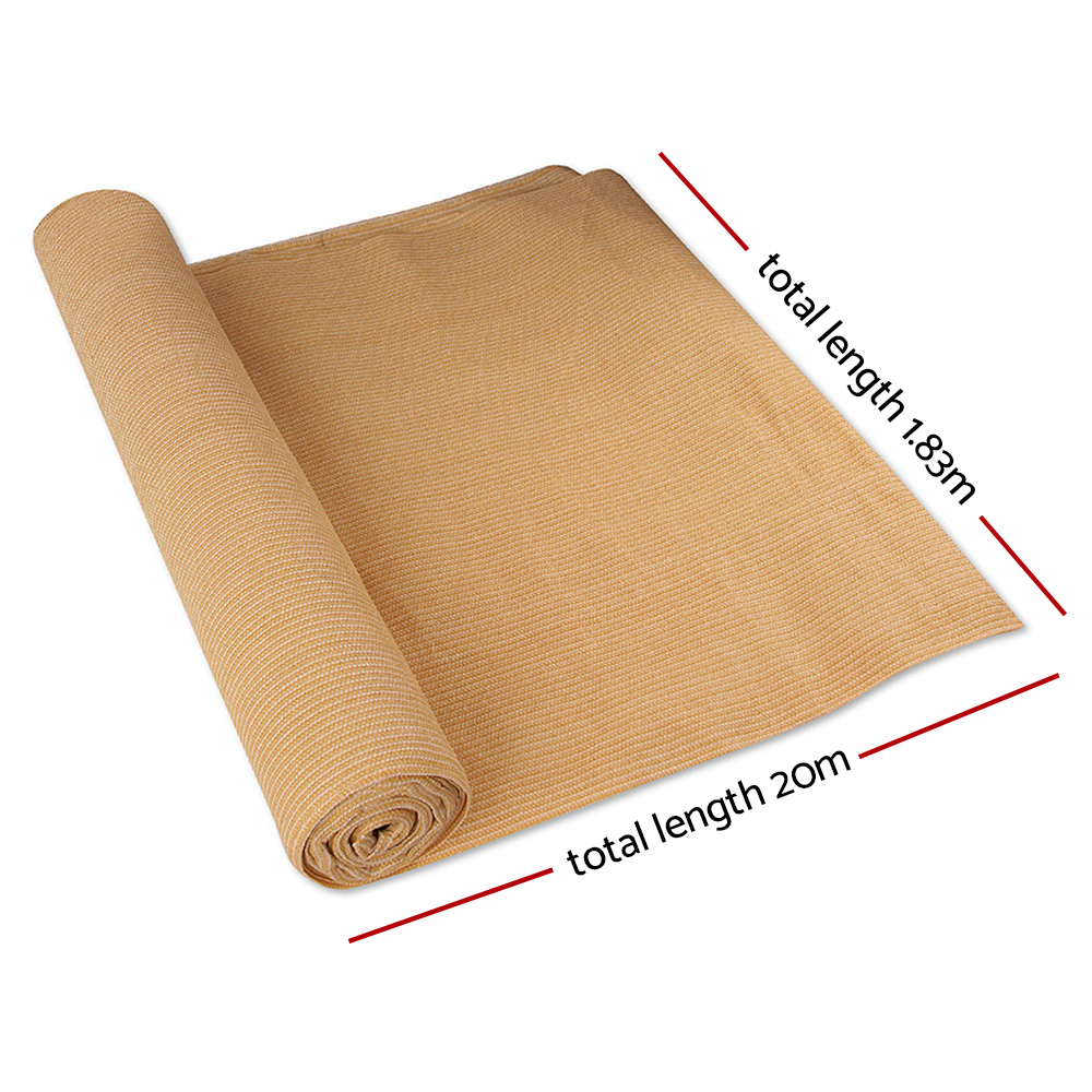 Instahut 70% Shade Cloth 1.83x20m Shadecloth Sail Heavy Duty Beige — image 2