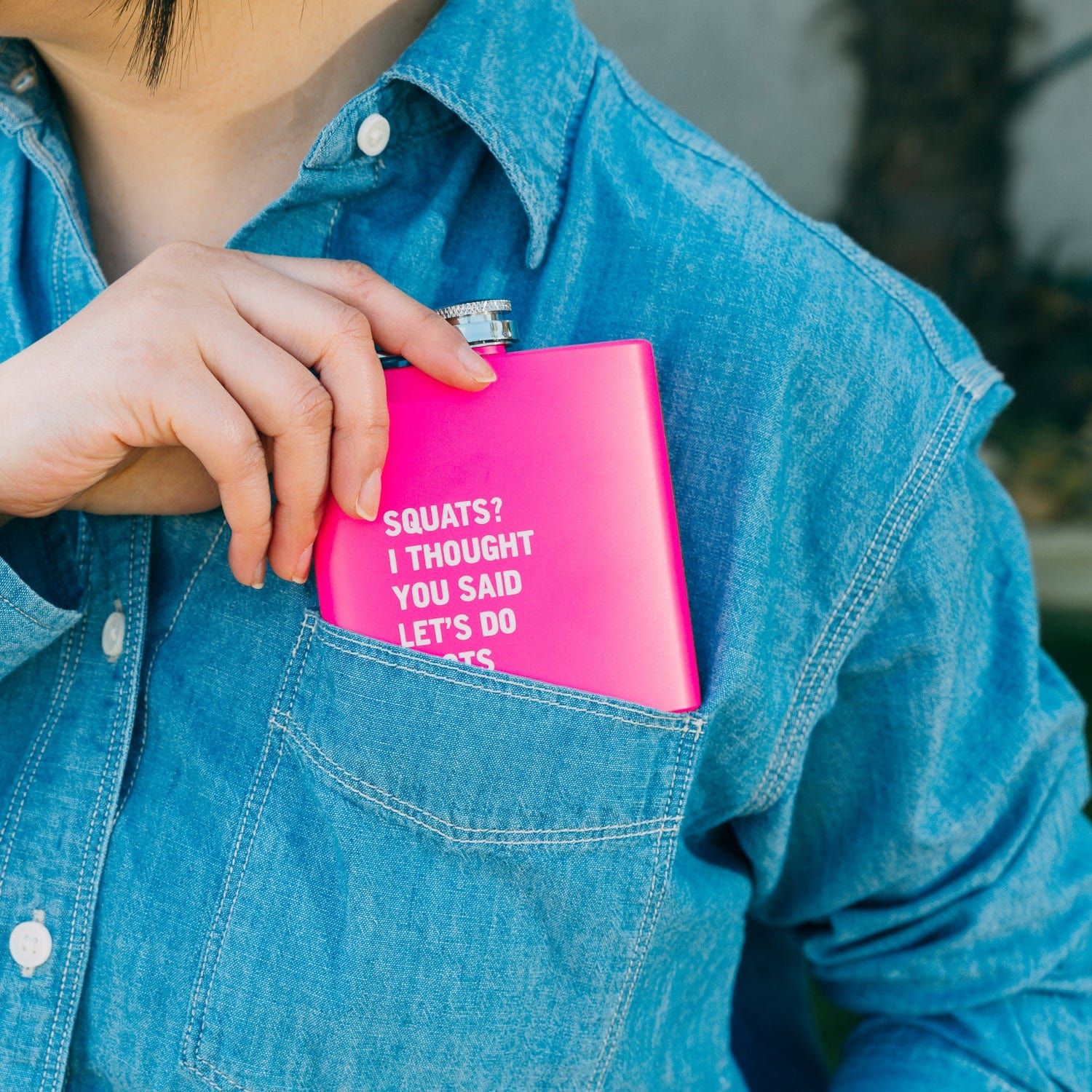 175ml Stainless Steel Hip Flask w Funny Quotes-Pink — image 4