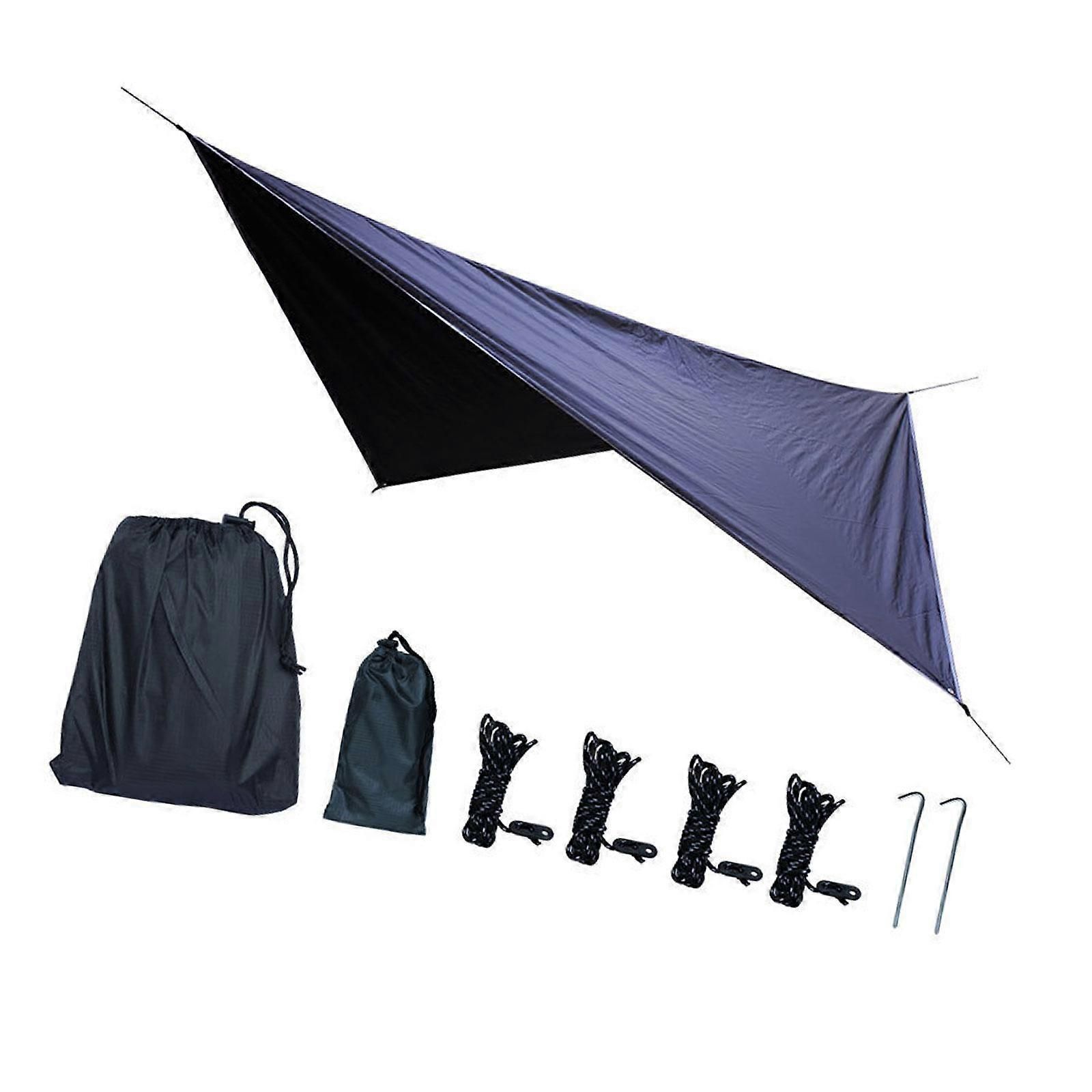 Camping Tarp Tent Tarp Awning Accessories Lightweight Hammock Canopy Rain Awning - Black — image 2