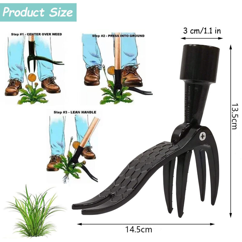 Tools Garden Manual Weeder Knife, Gardening Weed Puller Claw Tool, Hand Weeder Tool With 4 Claws, DAndelion Weed Puller โ image 2