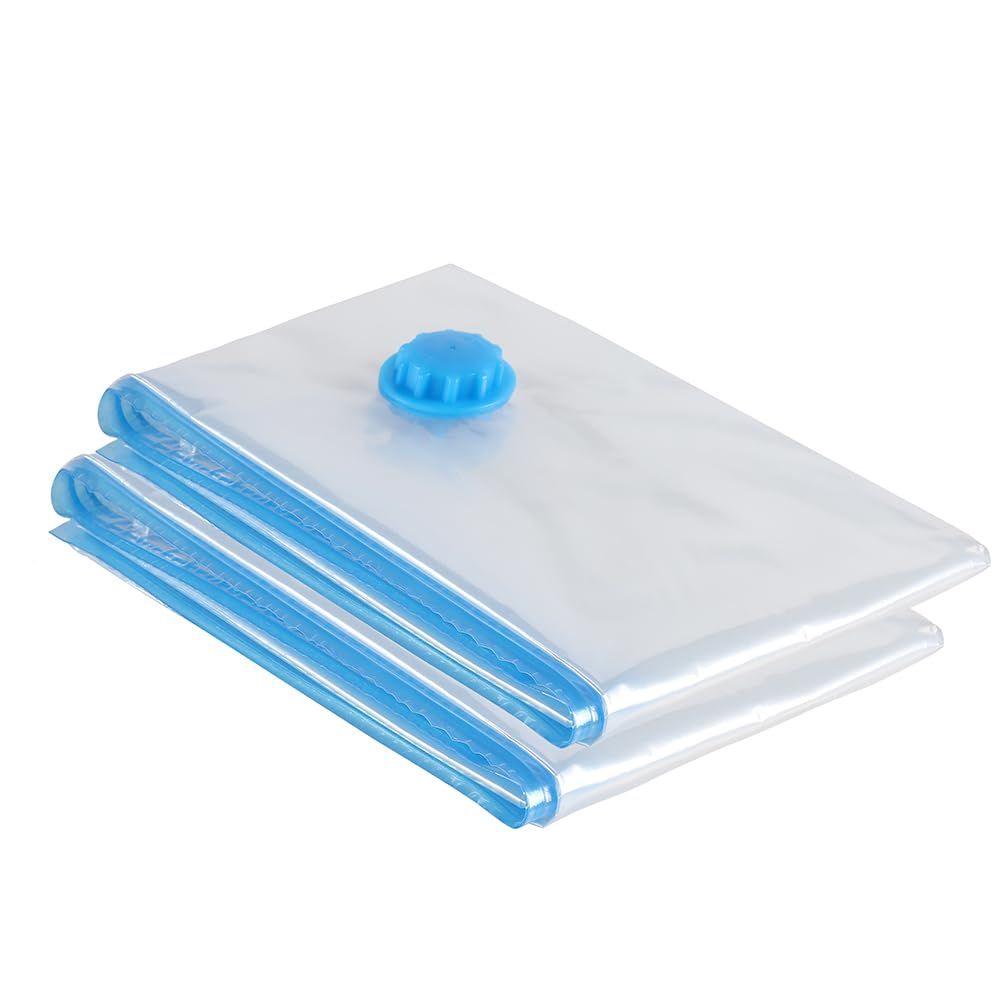 2 pcs Vacuum Storage Bags Space Saver Bags Vacuum Seal Bags Compression Bags Large with Double-Zip Seal