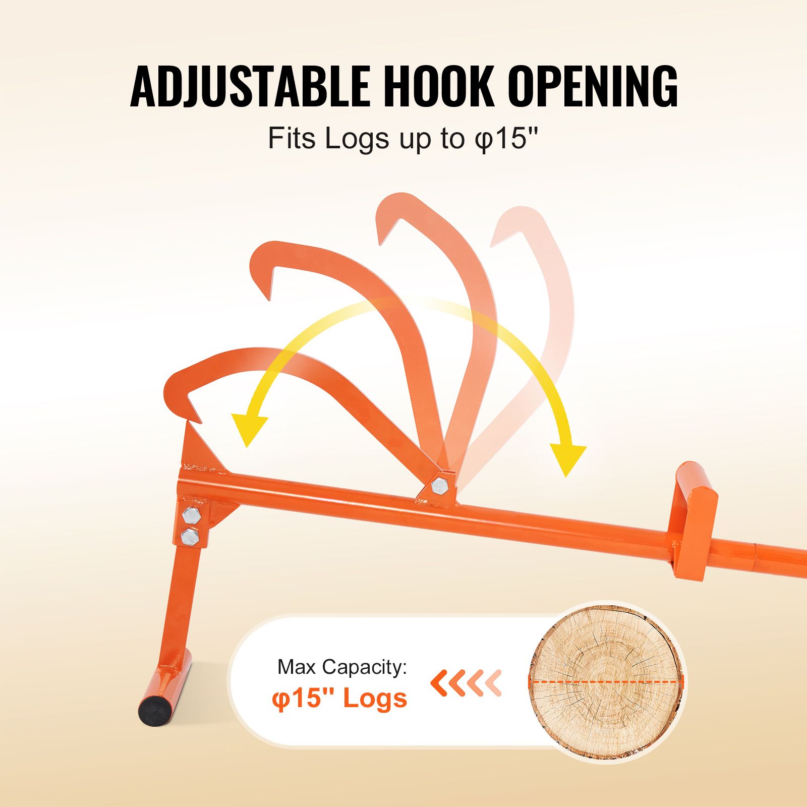 Timberjack, 46.5 in, 4 in 1 Heavy Duty Steel Log Lifter, Multifunctional Log Roller Adjustable Cant Hook, Logging Tools Log Jack, Forestry Multitool for β image 3