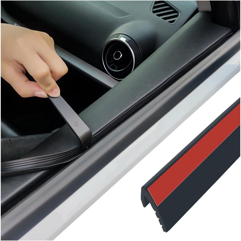 13Ft Car Door Rubber Seal Strip,Silent & Dustproof Rubber Car Window Seal Strip,Universal V-Shaped Self Adhesive Automotive Window Seals Trim with Installation