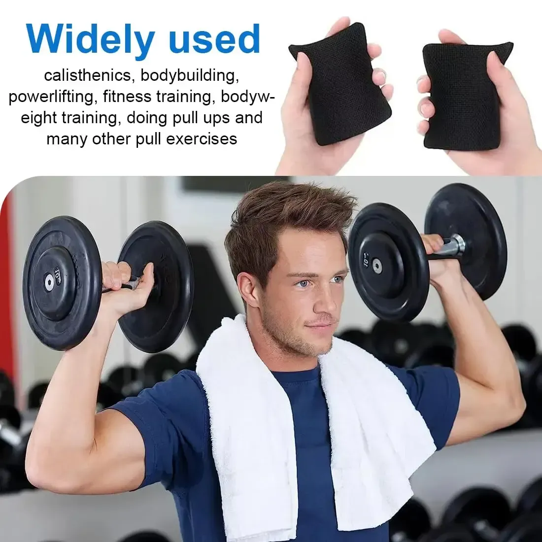 10Pcs Gym Workout Lifting Grips for Men & Women Pull up Weightlifting Hand Grips No Sweaty Hands - Black β image 3