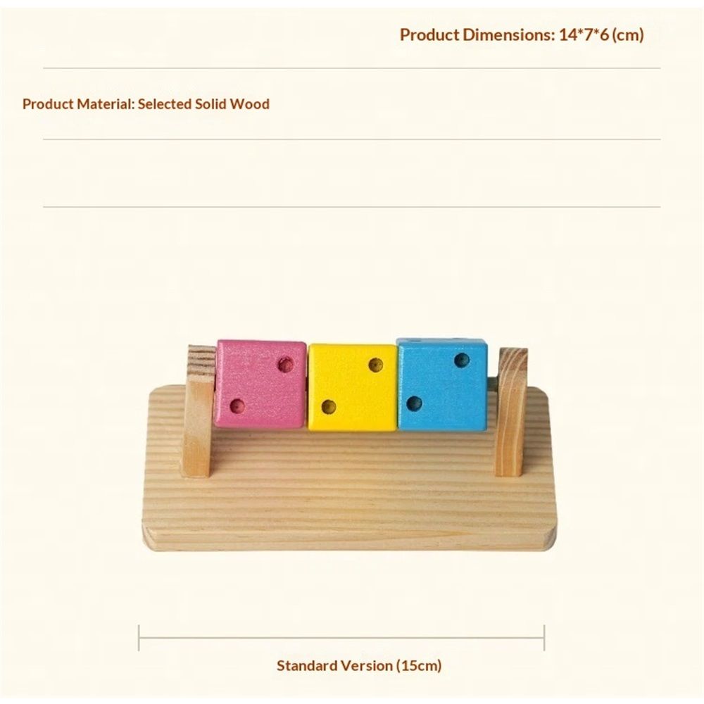 2 pack Hamster Chew Toy Wood Platform Grinding Teeth Toys Exercise Intelligence Training Colorful Wooden Block for Small Animals Chinchilla Gerbil — image 4