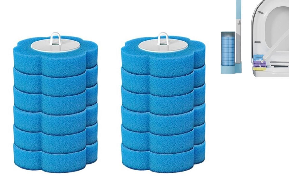 12pcs Toilet Replacement Brush Heads Toilet Bowl Cleaning Kit-Green head — image 4