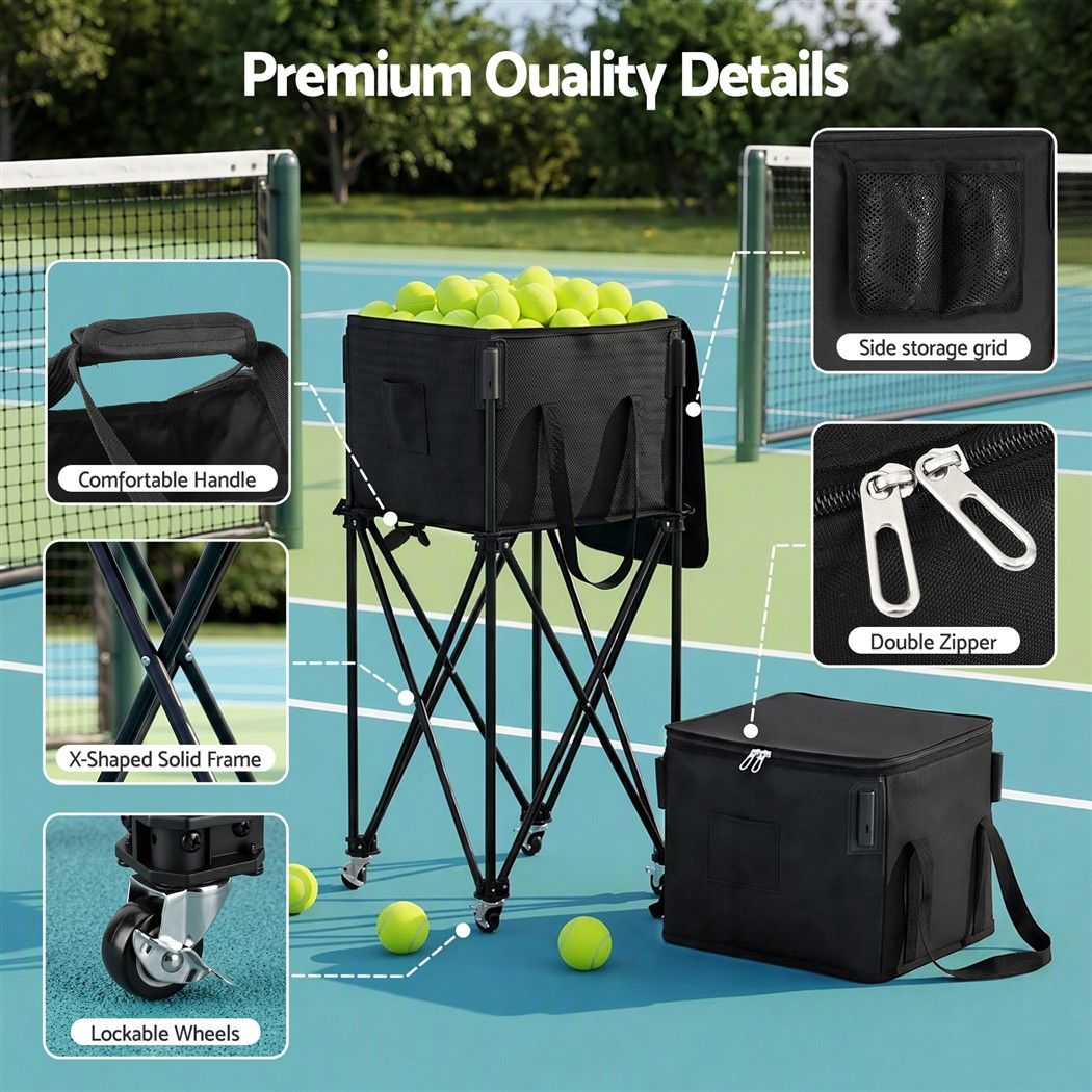 Everfit Foldable Tennis Hopper Stand with Wheels Holds Up to 150 Balls โ image 5