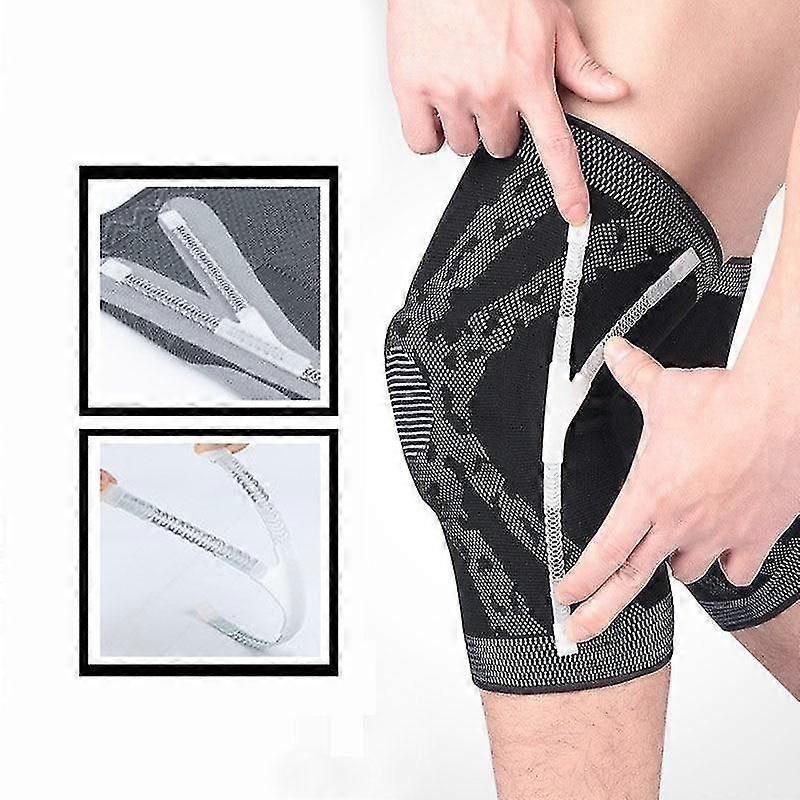 Patella Knee Support Brace with Silicone Support Anti-Slip Sports Knee Sleeve for Basketball Running Cycling Gym L โ image 2