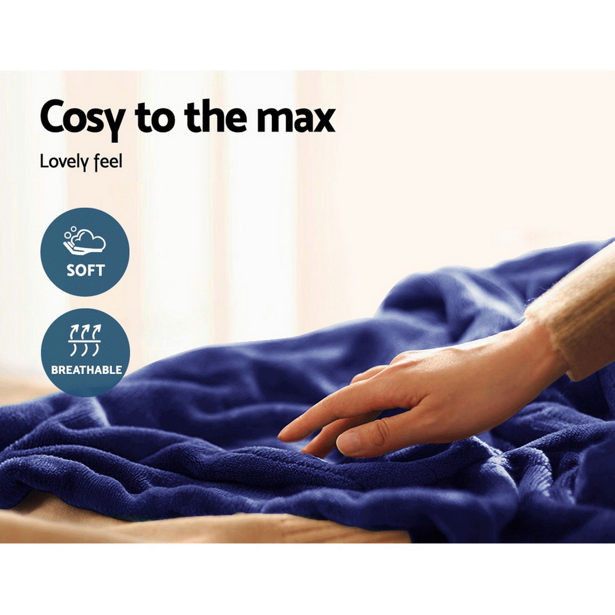 Giselle Bedding Electric Throw Blanket - Navy — image 6
