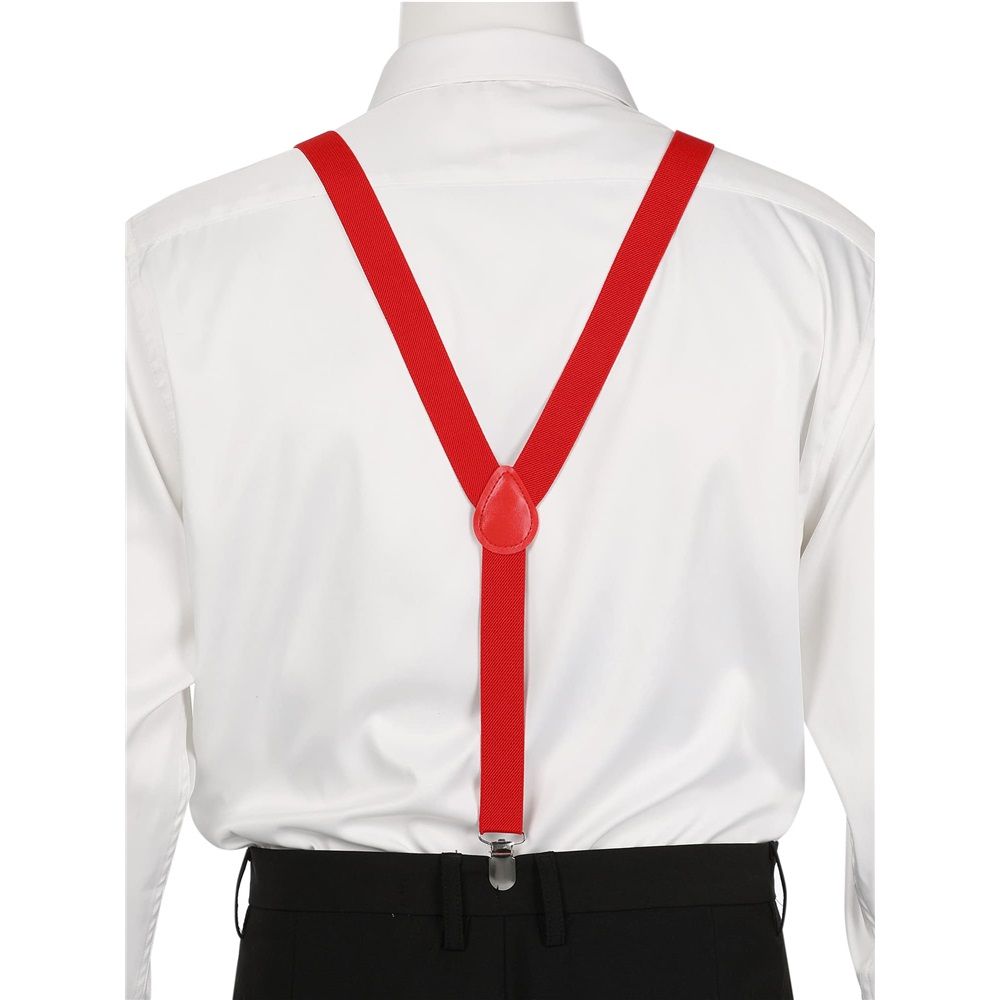 2 pack Women's Suspenders Clips Adjustable Elastic Band Y Shaped Suspender, Suspender with 3 Strong Clips Adjustable Braces (red) โ image 4