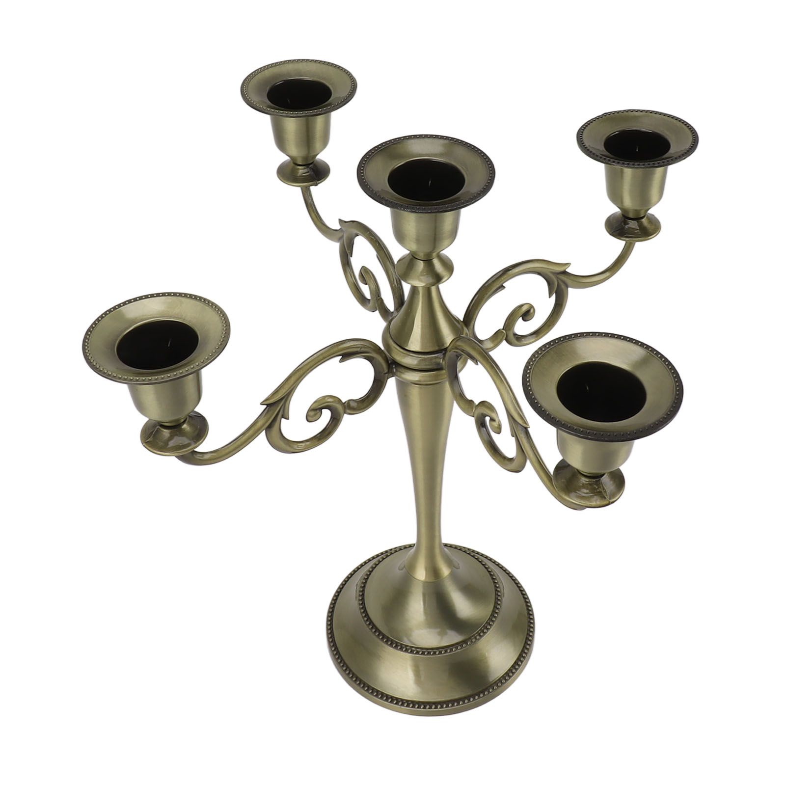 5 Arm Candlestick Holder Iron Retro Decorative Candle Holder Centerpiece for Home Church Cyan โ image 4