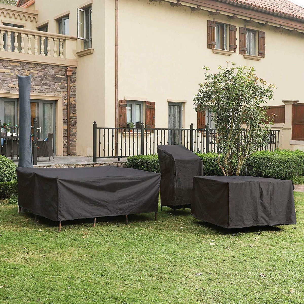 Garden furniture cover - waterproof - durable - 210D Oxford cloth - 240*140*90cm - black - outdoor - Protective cover for garden table and chair โ image 2