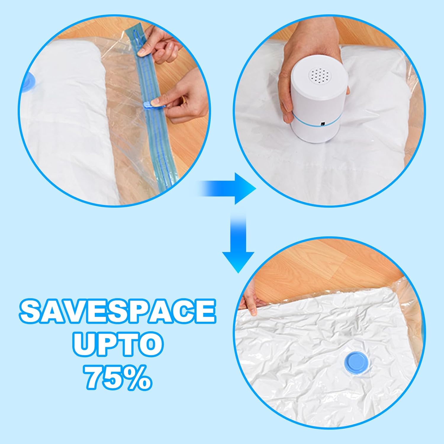 4-Pack Vacuum Compression Space Saving Storage Bags - 13.8 x19.7in Roll-Up Travel Vacuum Seal Bags for Clothing Packing, Cruise Accessories, Luggage & Home