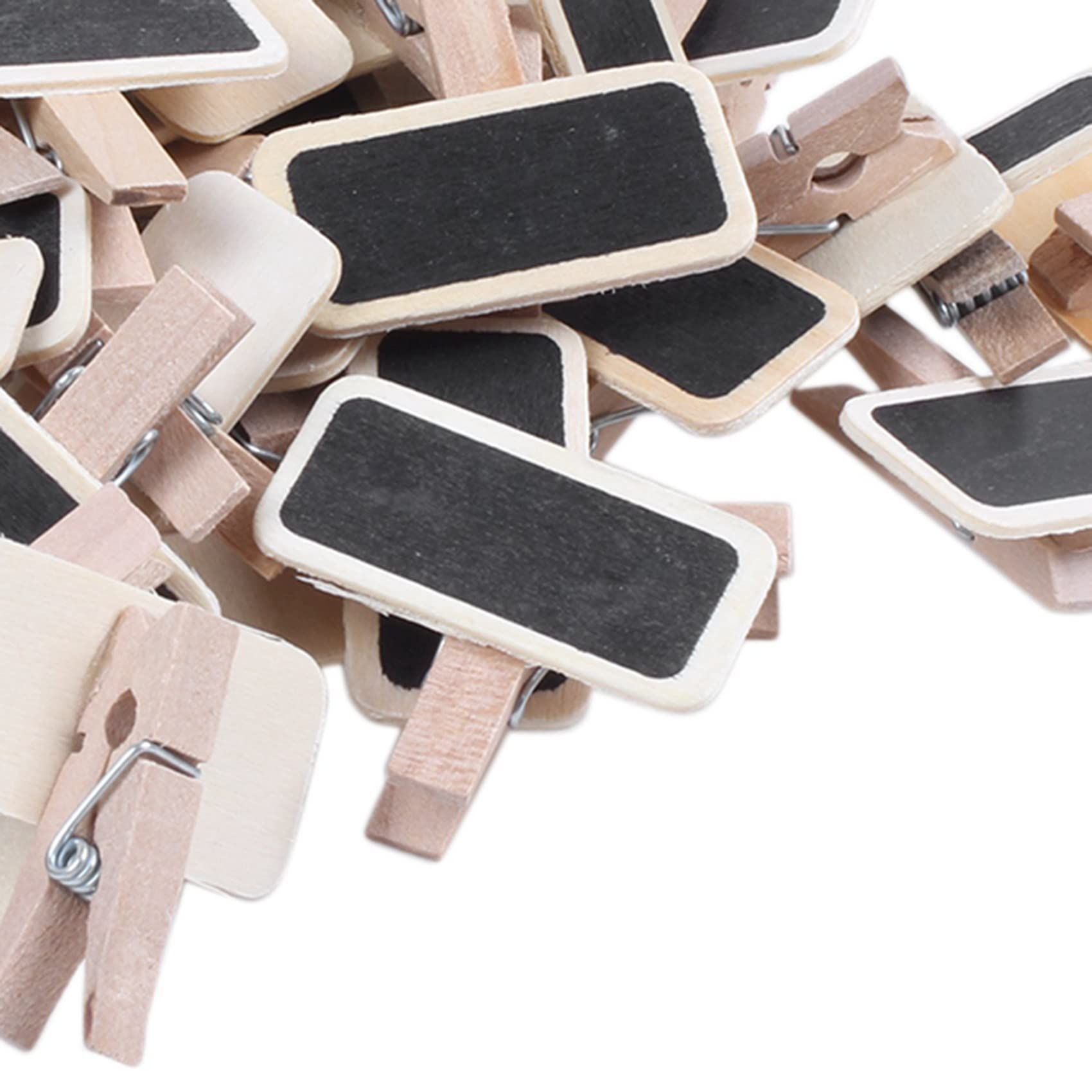 Mini Blackboard Wood Message Rectangle Clip Panel Card memos Label Price Place Number Table 50 pc — image 4
