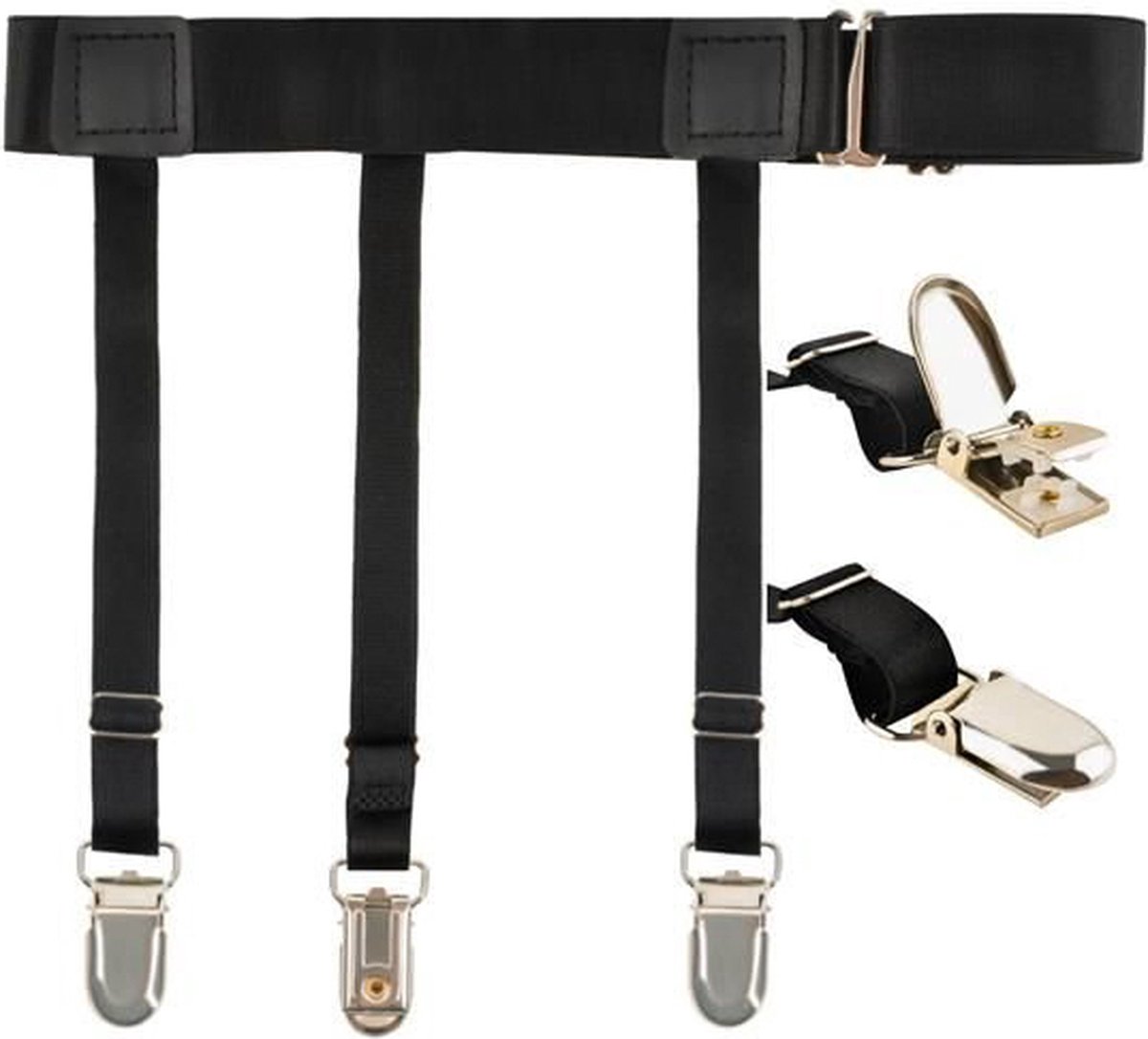 Shirt Suspenders | Men's Garters | Garter | Men's Leg Suspenders | 2 Pieces | Black