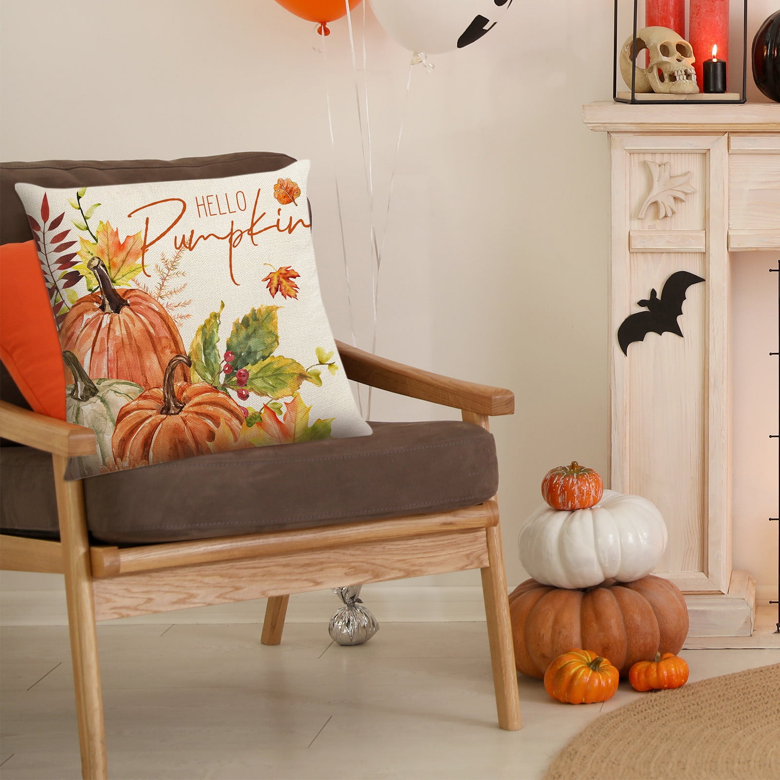 Fall Pillow Covers 18 x 18 inch Pumpkin Maple leaves Throw Pillow Covers Outdoor Autumn Thanksgiving Harvest Farmhouse Pillowcase Cushion Case for Home Sofa โ image 5