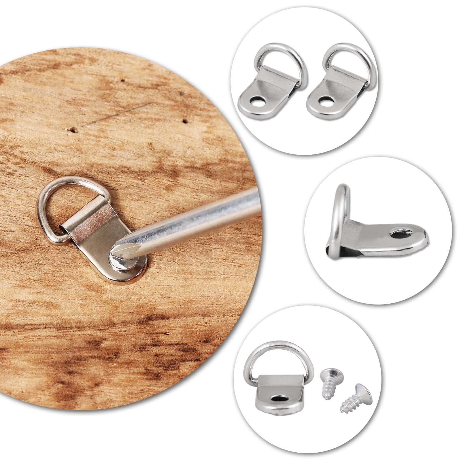 50pcs D Ring Hangers, Heavy Duty Small D-Ring Picture Hangers Kit with 50pcs Screws Nickel Plated Picture Frame Wire Kit โ image 5