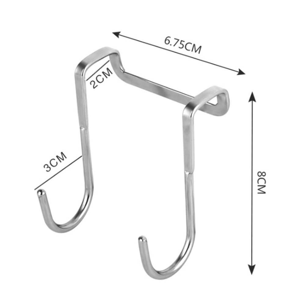 5pcs 304 Stainless Steel Cupboard Drawer Dual Hook Cabinet Hanger Towel Hooks Over Door Hooks for Clothes Hangers โ image 3