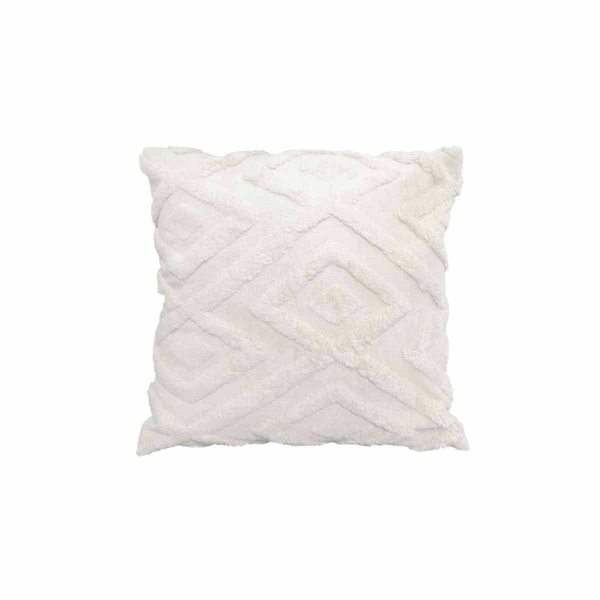 Diamond Texture Filled Cushion Square - 45cm x 45cm Ivory