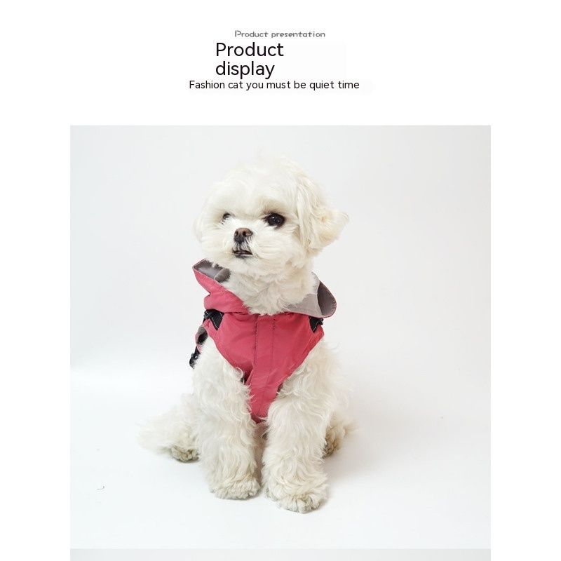 Dog Raincoat with Harness - Waterproof Dog Rain Poncho with Hood for Small Dogs - Reflective Small Dog Rain Jacket — image 4