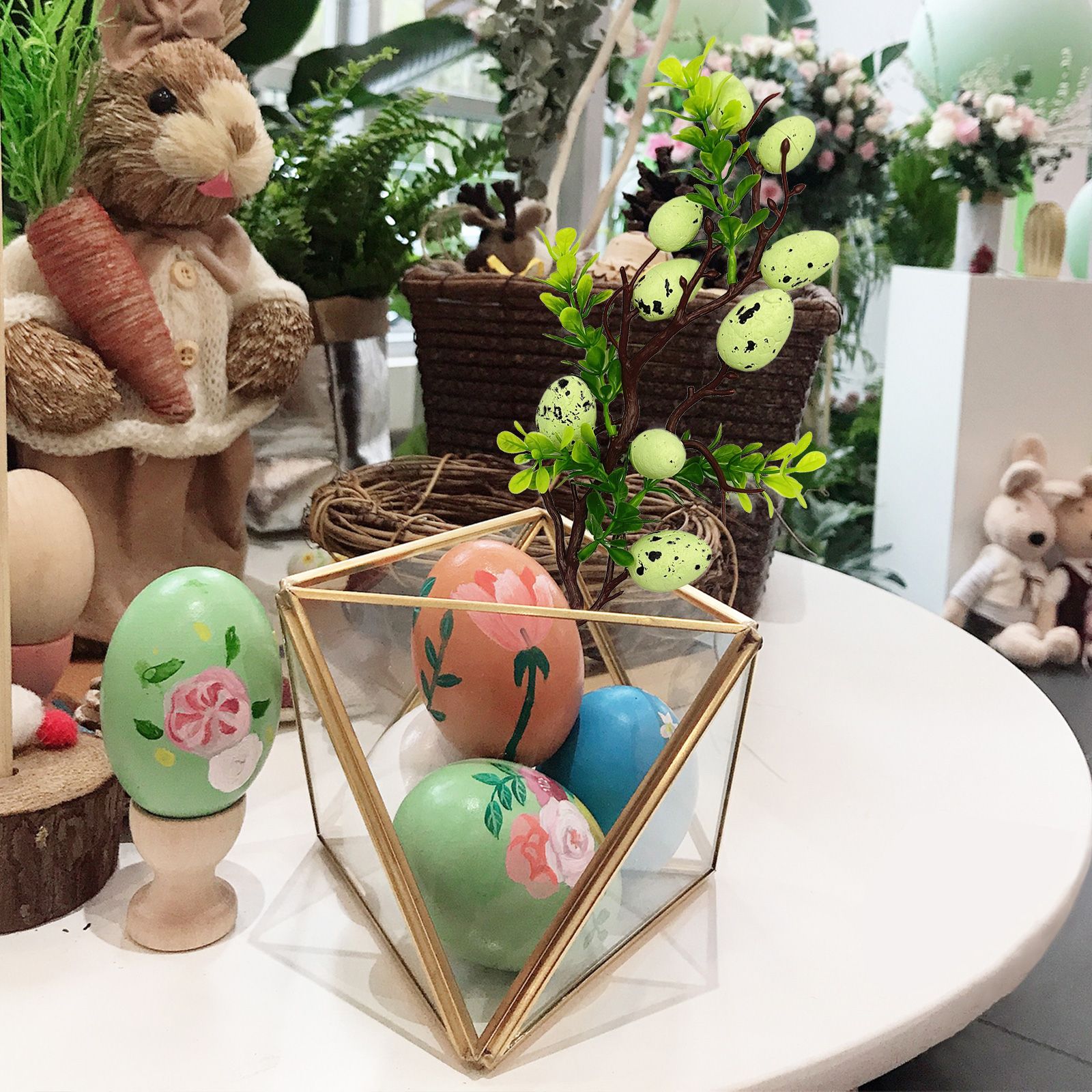 3pcs Easter Decoration Egg Tree Branch Colorful Foam Egg Stems for Easter Day Home Decoration 35cm — image 3